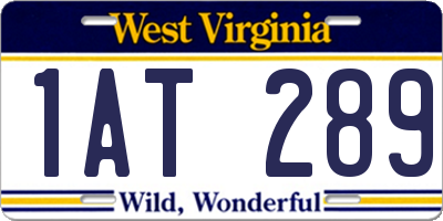 WV license plate 1AT289