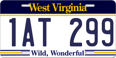 WV license plate 1AT299