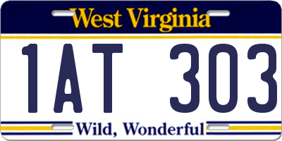WV license plate 1AT303