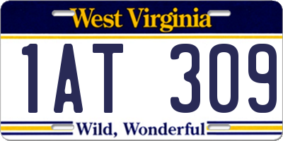 WV license plate 1AT309
