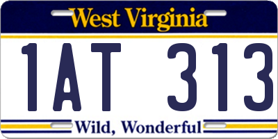 WV license plate 1AT313