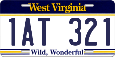 WV license plate 1AT321