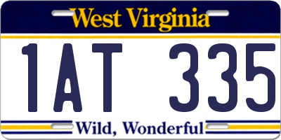 WV license plate 1AT335