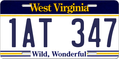 WV license plate 1AT347