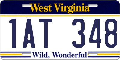 WV license plate 1AT348
