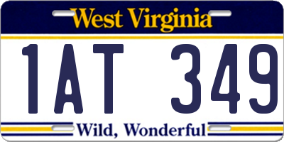 WV license plate 1AT349