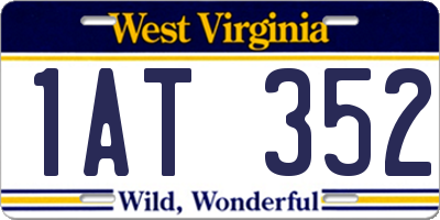 WV license plate 1AT352