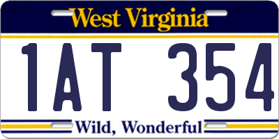 WV license plate 1AT354