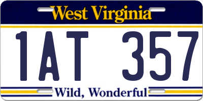 WV license plate 1AT357