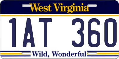 WV license plate 1AT360