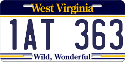 WV license plate 1AT363