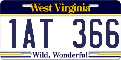 WV license plate 1AT366