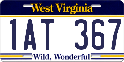 WV license plate 1AT367