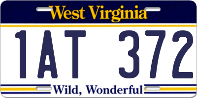 WV license plate 1AT372