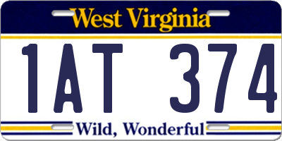 WV license plate 1AT374