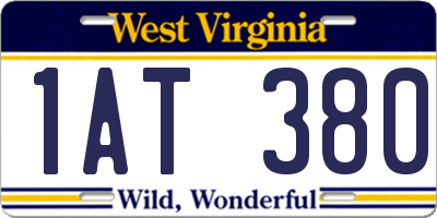 WV license plate 1AT380