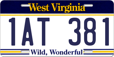 WV license plate 1AT381