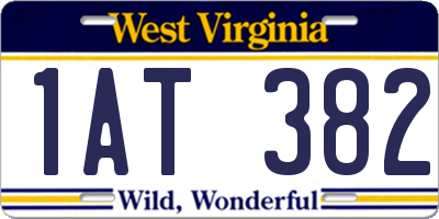 WV license plate 1AT382