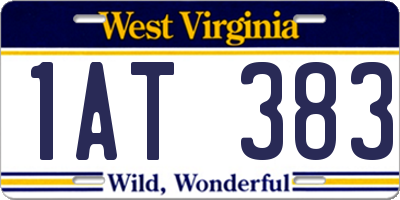 WV license plate 1AT383