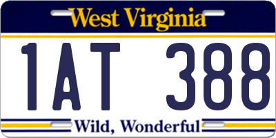 WV license plate 1AT388