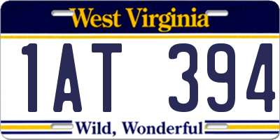 WV license plate 1AT394