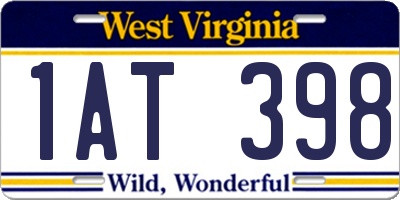 WV license plate 1AT398