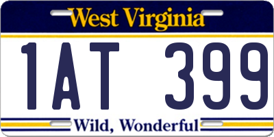 WV license plate 1AT399