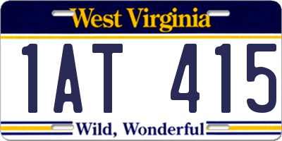 WV license plate 1AT415