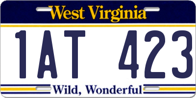 WV license plate 1AT423