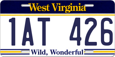 WV license plate 1AT426