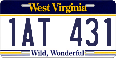 WV license plate 1AT431