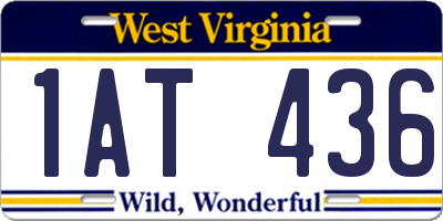 WV license plate 1AT436