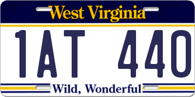 WV license plate 1AT440