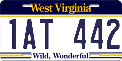 WV license plate 1AT442
