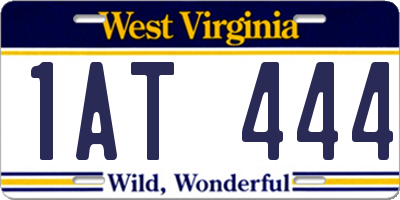WV license plate 1AT444