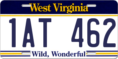 WV license plate 1AT462