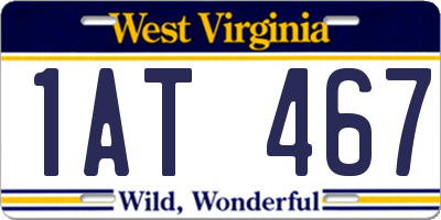 WV license plate 1AT467