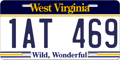 WV license plate 1AT469