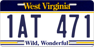 WV license plate 1AT471