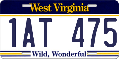 WV license plate 1AT475