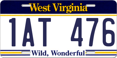 WV license plate 1AT476