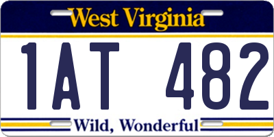 WV license plate 1AT482