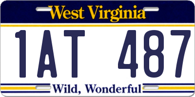 WV license plate 1AT487