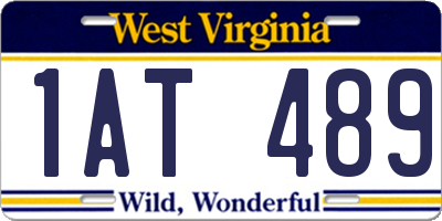 WV license plate 1AT489