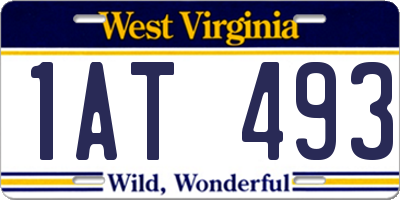WV license plate 1AT493