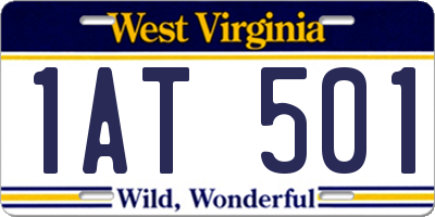 WV license plate 1AT501