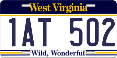 WV license plate 1AT502