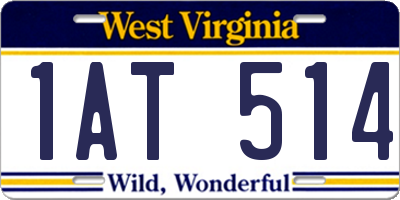 WV license plate 1AT514