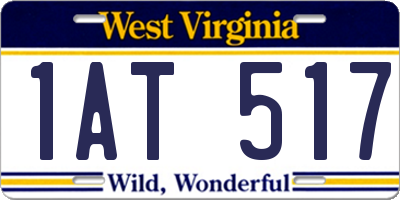 WV license plate 1AT517