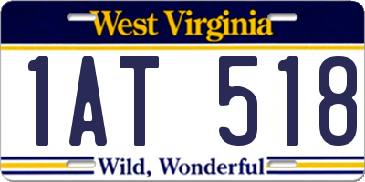WV license plate 1AT518